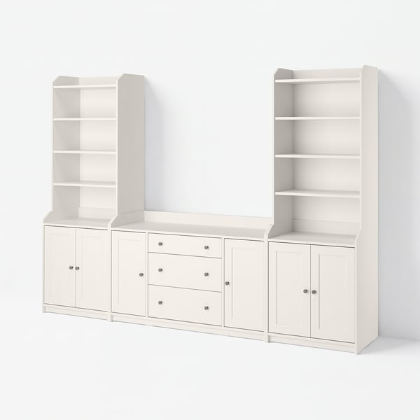 HAUGA Storage combination, white, 279x46x199 cm