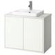 HAVBÄCK / ORRSJÖN Wash-stnd w doors/wash-basin, white/white marble effect, 82x49x71 cm