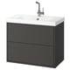 HAVBÄCK / ORRSJÖN Wash-stnd w drawers/wash-basin/tap, dark grey, 82x49x69 cm