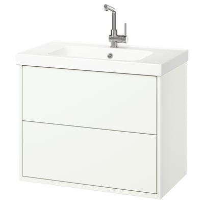HAVBÄCK / ORRSJÖN Wash-stnd w drawers/wash-basin/tap, white, 82x49x69 cm