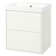HAVBÄCK white bathroom vanity. Modern, wall-mounted design. Clean, straight lines. Two spacious drawers.