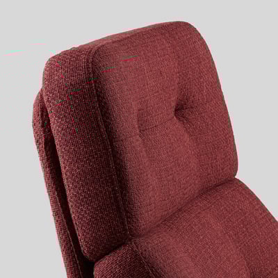 HAVBERG Swivel easy chair and footstool, Lejde red/brown