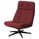 Red-brown ikea HAVBERG swivel armchair with tufted back, upholstered in durable fabric and black star base.