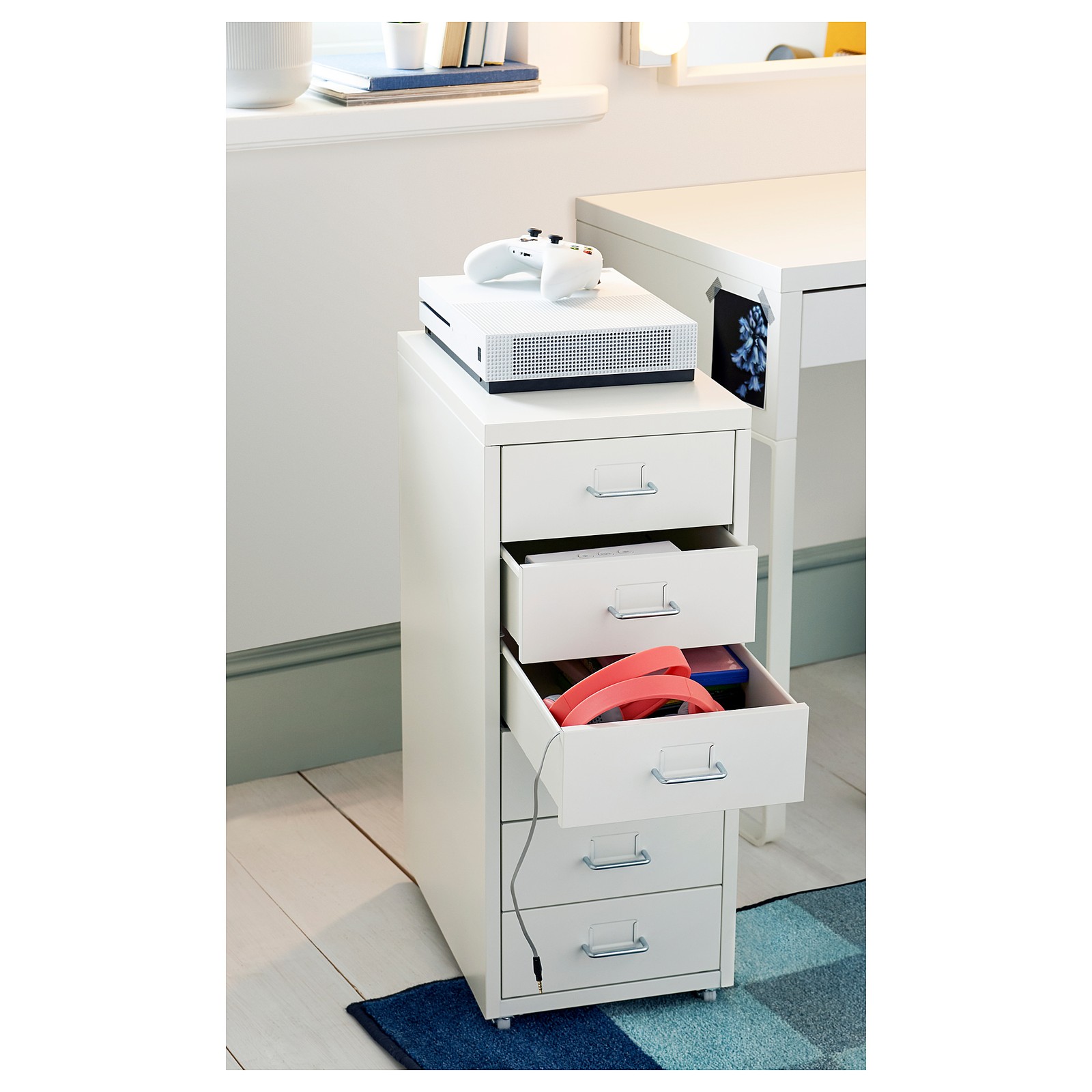 HELMER Drawer unit on castors, white, 28x69 cm IKEA