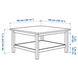 HEMNES Coffee table, white stain/light brown, 90x90 cm