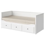 HEMNES Day-bed w 3 drawers/2 mattresses, white/Vannareid extra firm, 80x200 cm