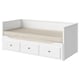 HEMNES Day-bed w 3 drawers/2 mattresses, white/Vannareid extra firm, 80x200 cm