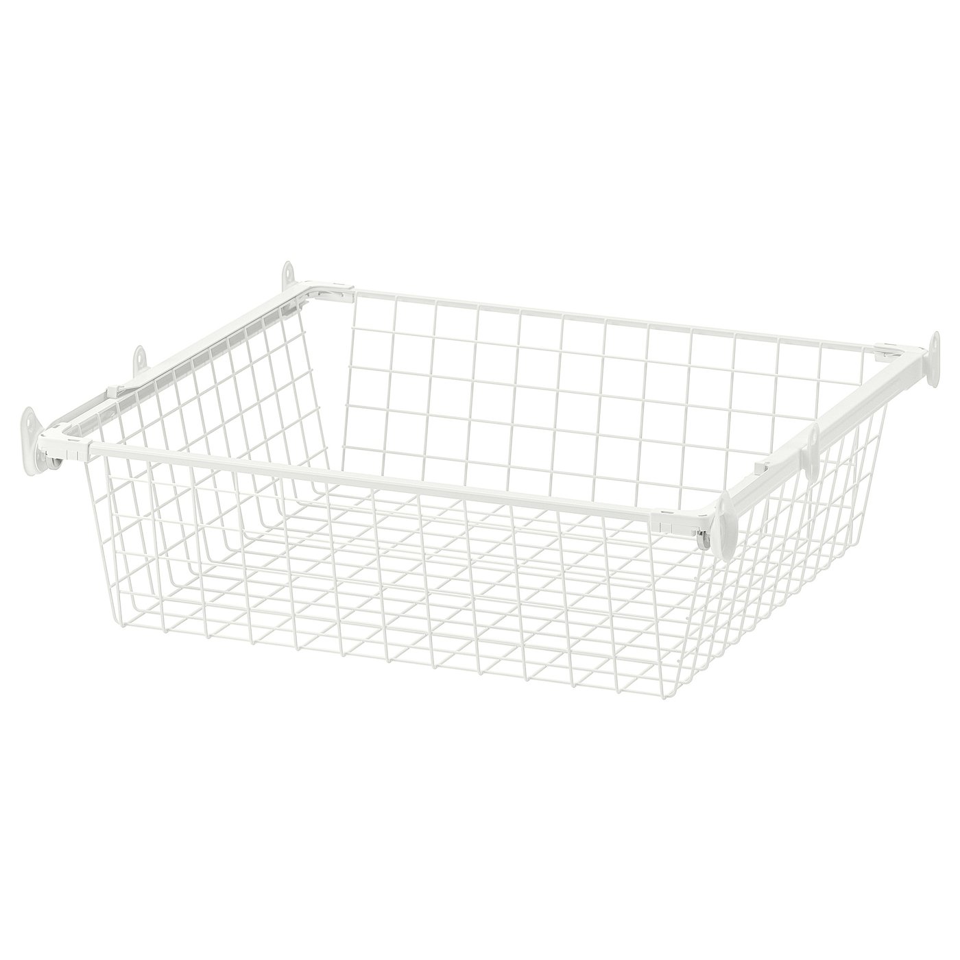 HJÄLPA wire basket with pullout rail, white, 60x55 cm (235/8x215/8") IKEA