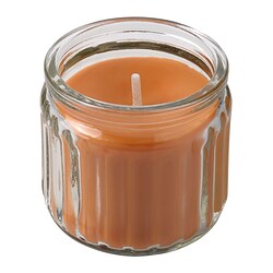 HÖKGÖK Scented candle in glass, Clementine & clove orange, 12 hr