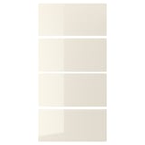 HOKKSUND 4 panels for sliding door frame, high-gloss light beige, 100x201 cm