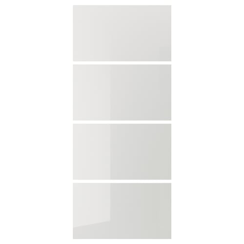 High-gloss white sliding cabinet door