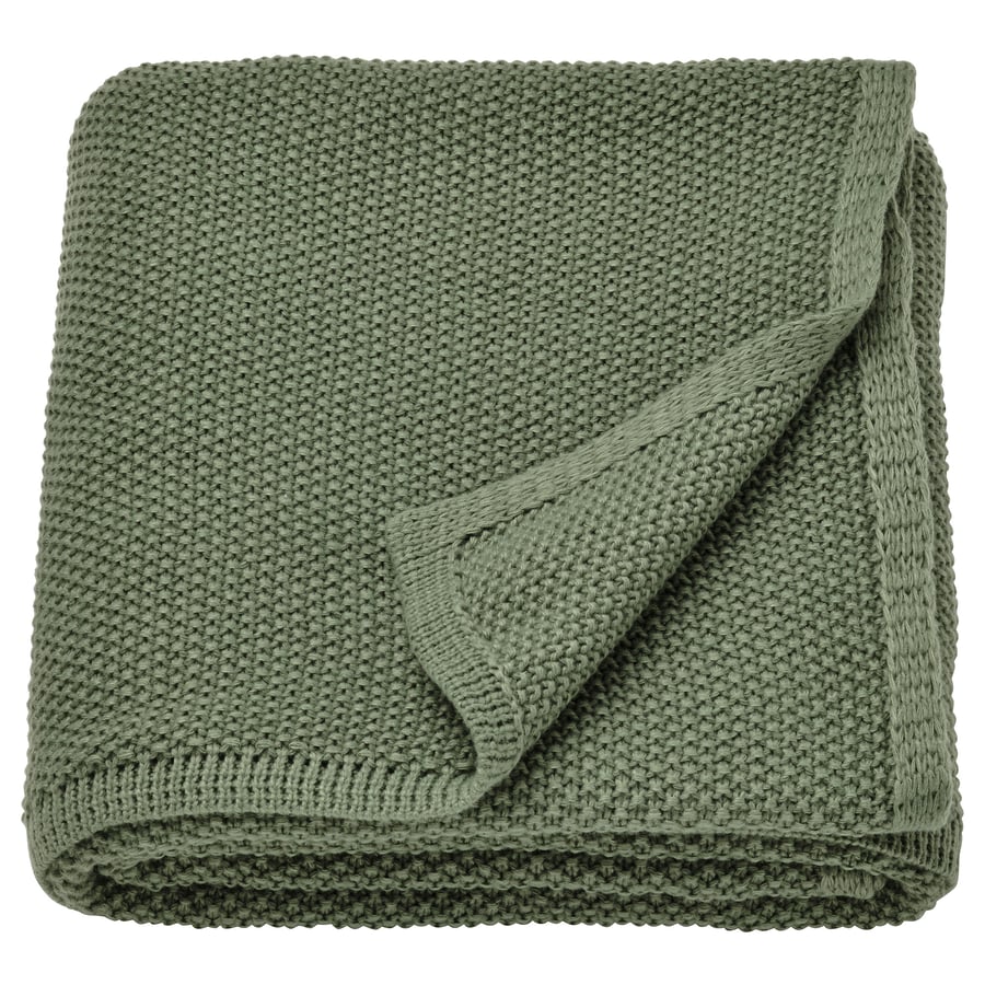 HUMLEMOTT throw, greygreen, 130x170 cm (51x67") IKEA