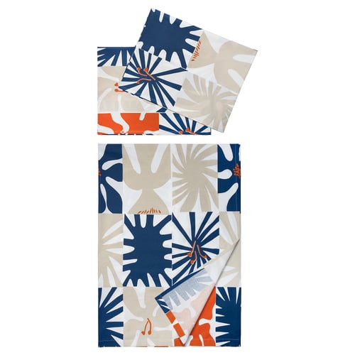 HYLSNEJLIKA Flat sheet and 2 pillowcase, 240x260/50x80 cm