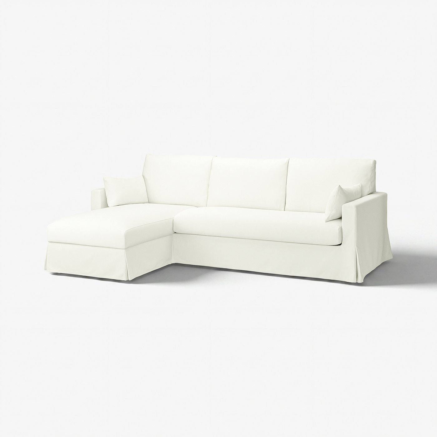 HYLTARP 3-seat sofa w chaise longue, left, Hallarp white
