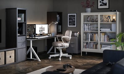 IDĂ…SEN Desk, black/beige, 120x70 cm