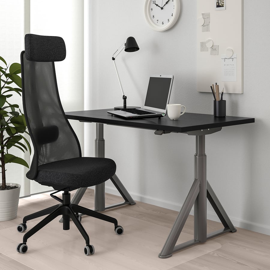 IDÅSEN desk sit/stand, black/dark grey, 120x70 cm (471/4x271/2") IKEA
