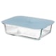 IKEA 365+ Food container with lid, rectangular glass/silicone, 1.0 l