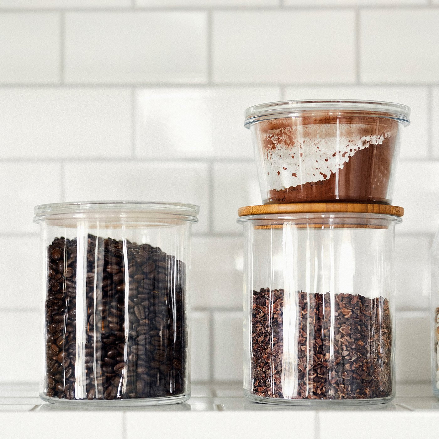 IKEA 365+ jar with lid, glass/bamboo, l (57 oz) IKEA