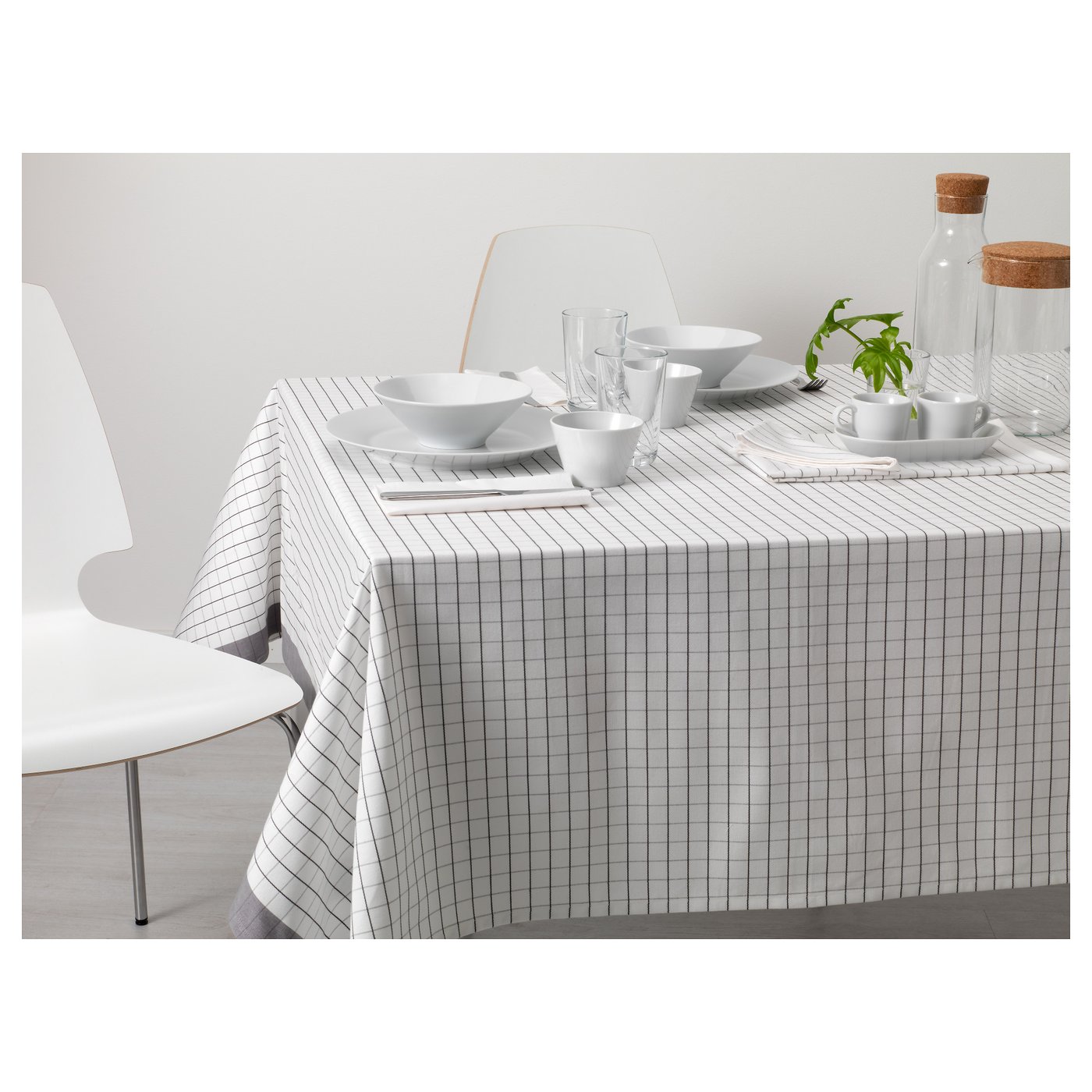 IKEA 365+ Tablecloth, white, grey 