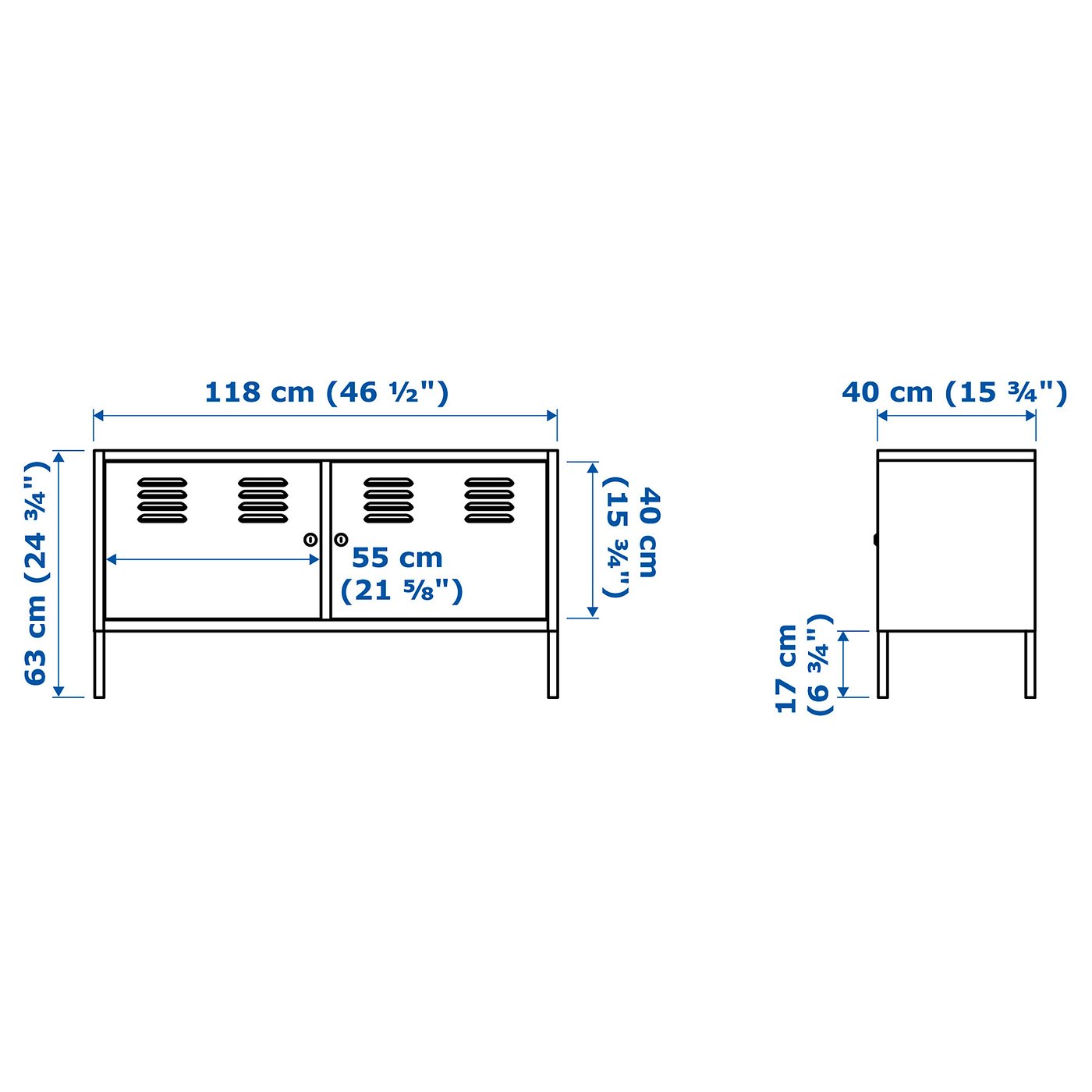 IKEA PS cabinet, white, 119x63 cm (467/8x243/4