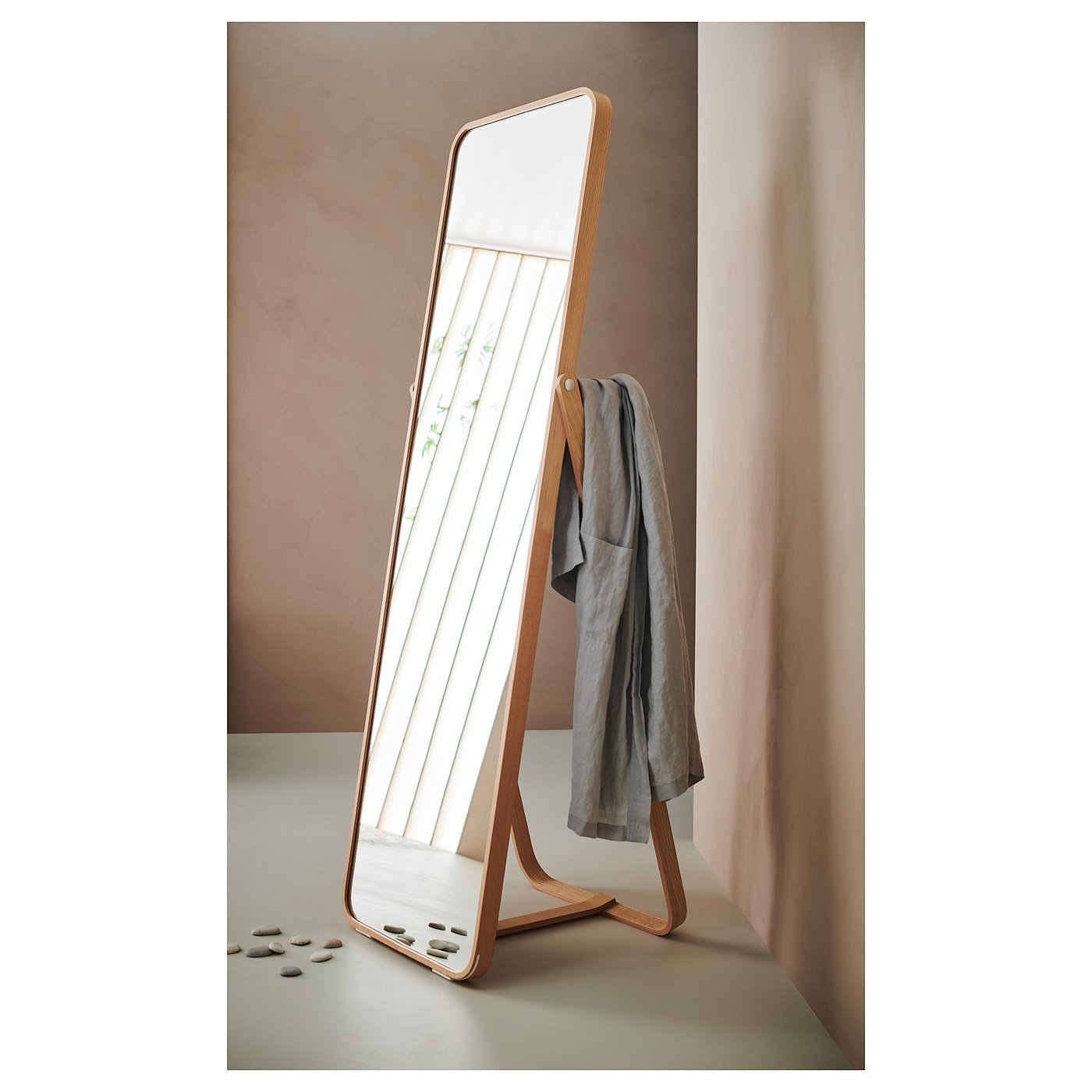 IKORNNES standing mirror, ash, 52x167 cm (201/2x653/4