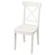 White INGOLF chair, simple design, wooden, square seat.