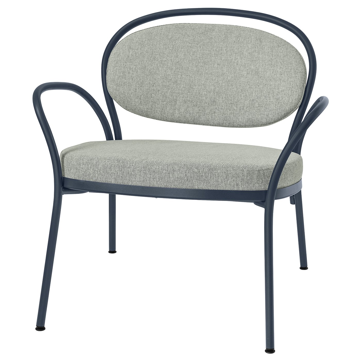 ISMANTORP Armchair, metal black-blue/Tibbleby beige-grey