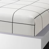 JÄMTSTARR Flat sheet and 2 pillowcase, white/check, 240x260/50x80 cm