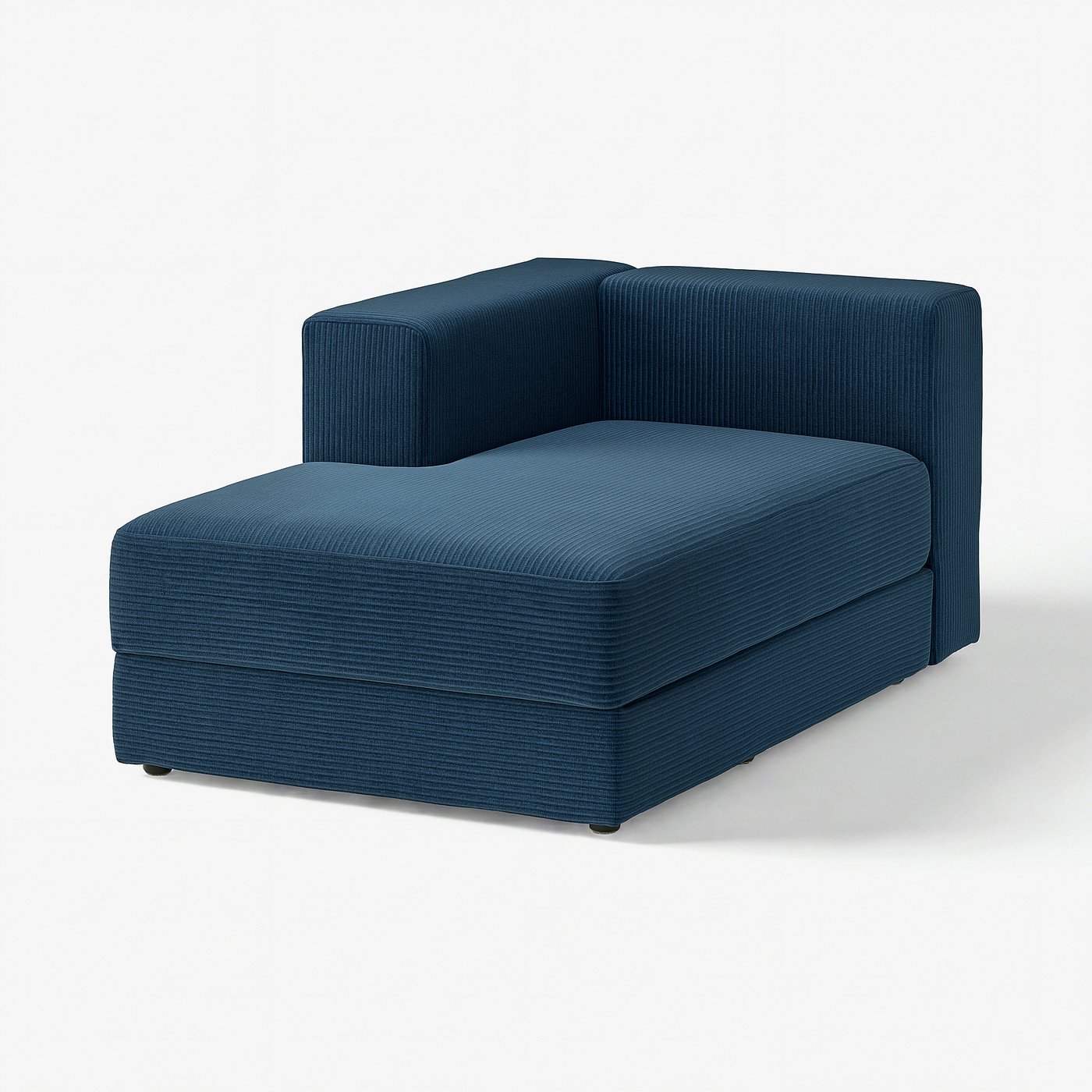 JÄTTEBO Chaise longue module, left, with armrest/Samsala dark blue