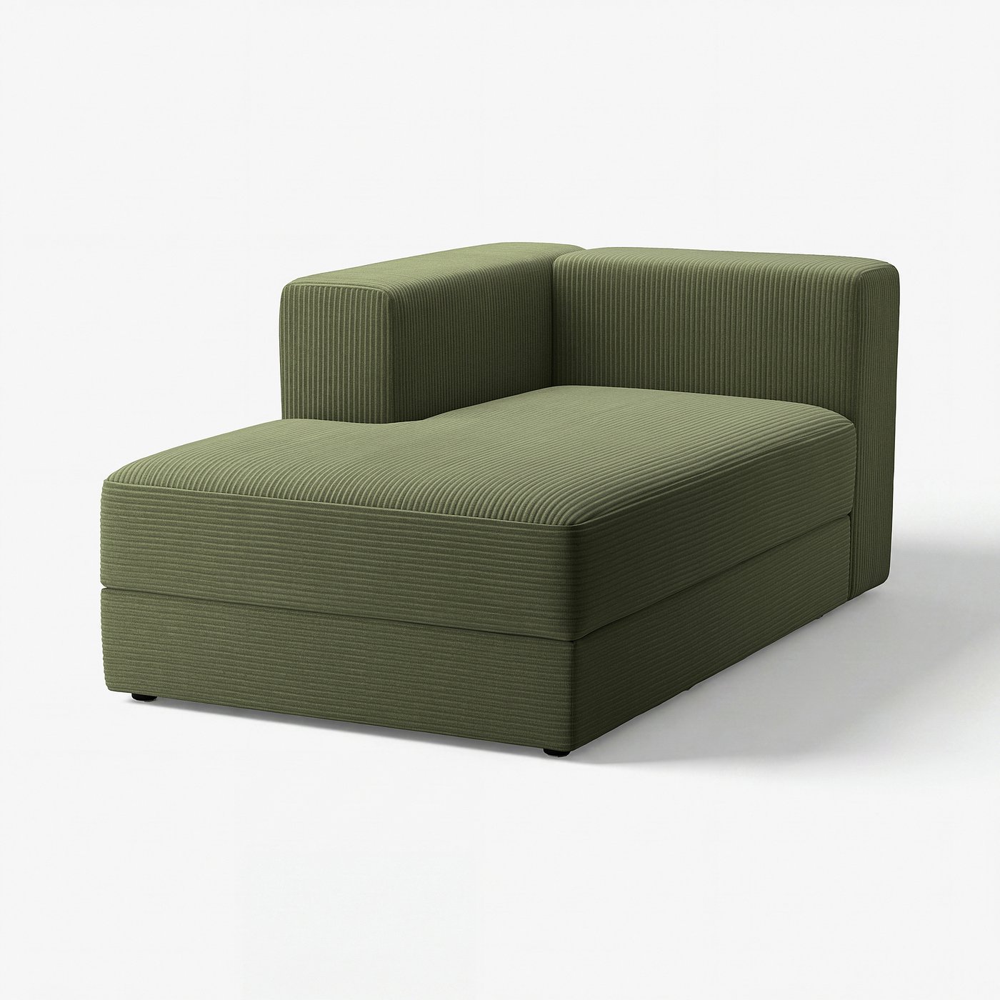 JÄTTEBO Chaise longue module, left, with armrest/Samsala dark yellow-green