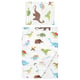 JÄTTELIK Flat sheet and pillowcase, Dinosaurs/white, 150x250/50x80 cm