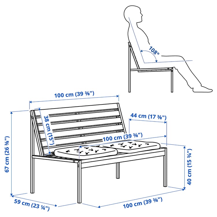 JOLPEN 2seat sofa, outdoor, white/grey/Kuddarna beige IKEA