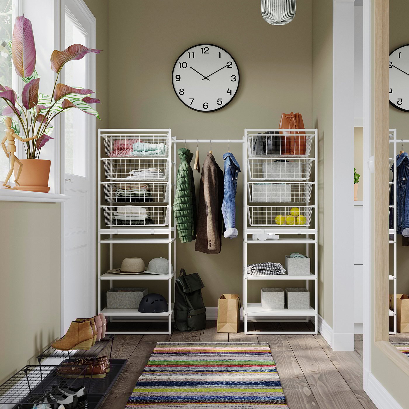 JONAXEL / GREJIG hallway furniture, set of 5, white/grey - IKEA