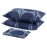 JORDRANUNKEL Flat sheet and 2 pillowcase, dark blue, 240x260/50x80 cm