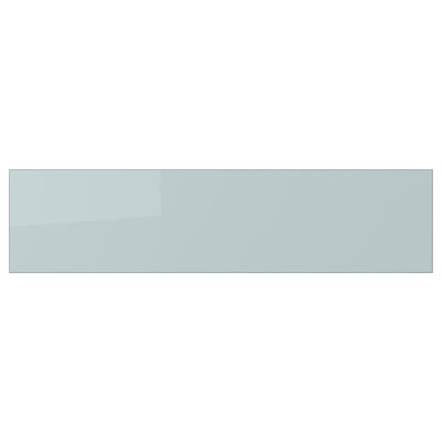 KALLARP Drawer front, high-gloss light grey-blue, 40x10 cm