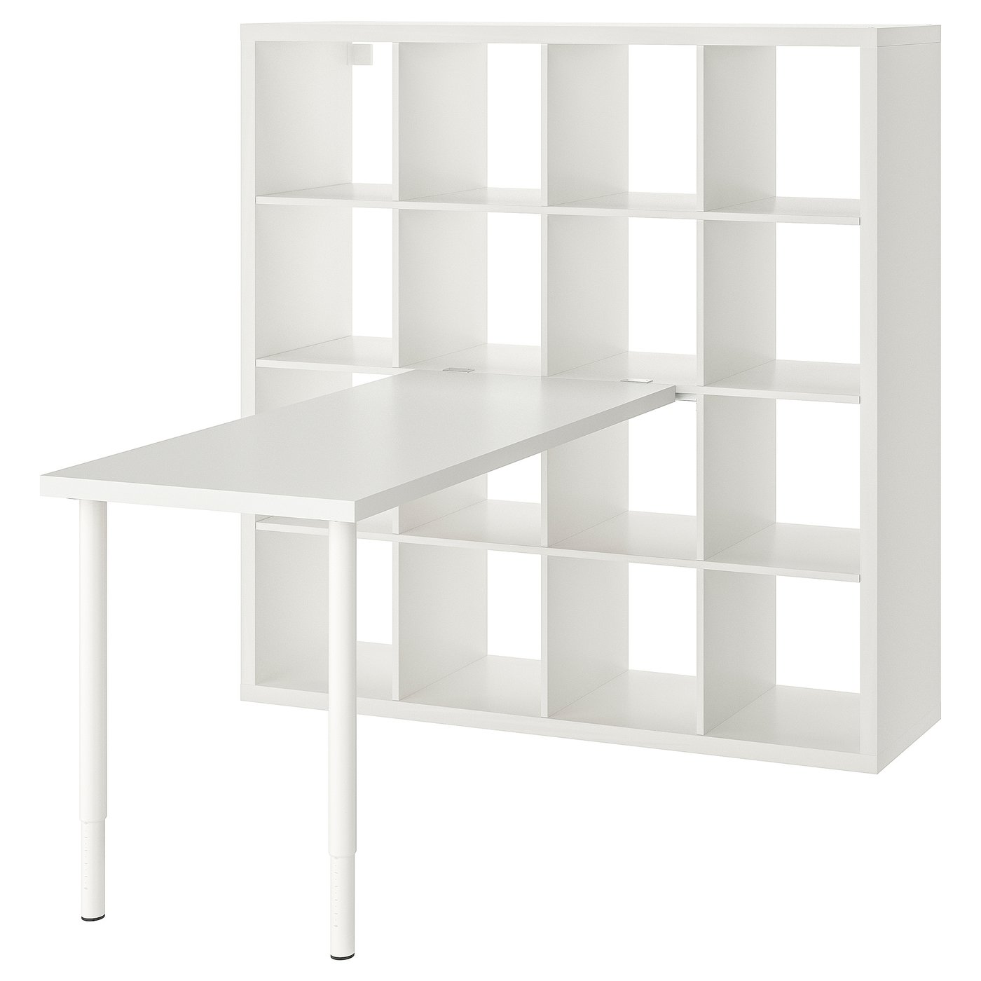 KALLAX / LAGKAPTEN desk combination, white, 147x159x147 cm (577