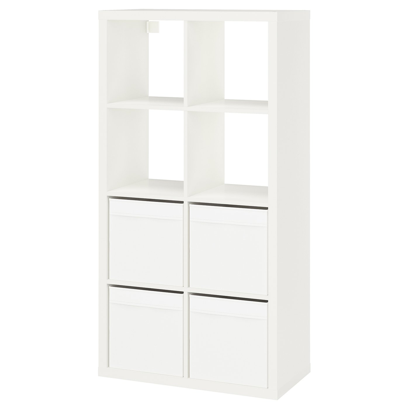 KALLAX shelving unit, white/Dröna white, 77x39x147 cm (301/8x153