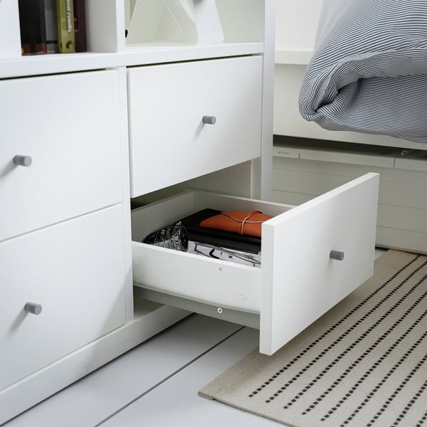KALLAX Shelving unit, with 4 drawers/white, 77x77 cm