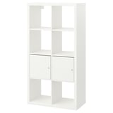 KALLAX Shelving unit with doors, white, 77x147 cm