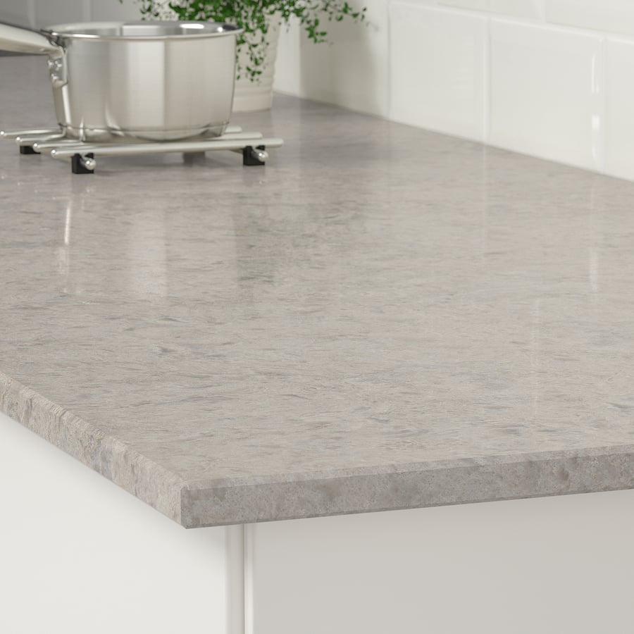 KASKER custom made worktop, light beige marble effect/quartz, 1 m²x2.0