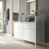 Kilberget Chest of 6 drawers, white/anchor/unlock-function, 144x78 cm