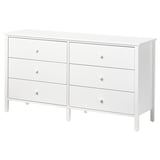 Kilberget Chest of 6 drawers, white/anchor/unlock-function, 144x78 cm