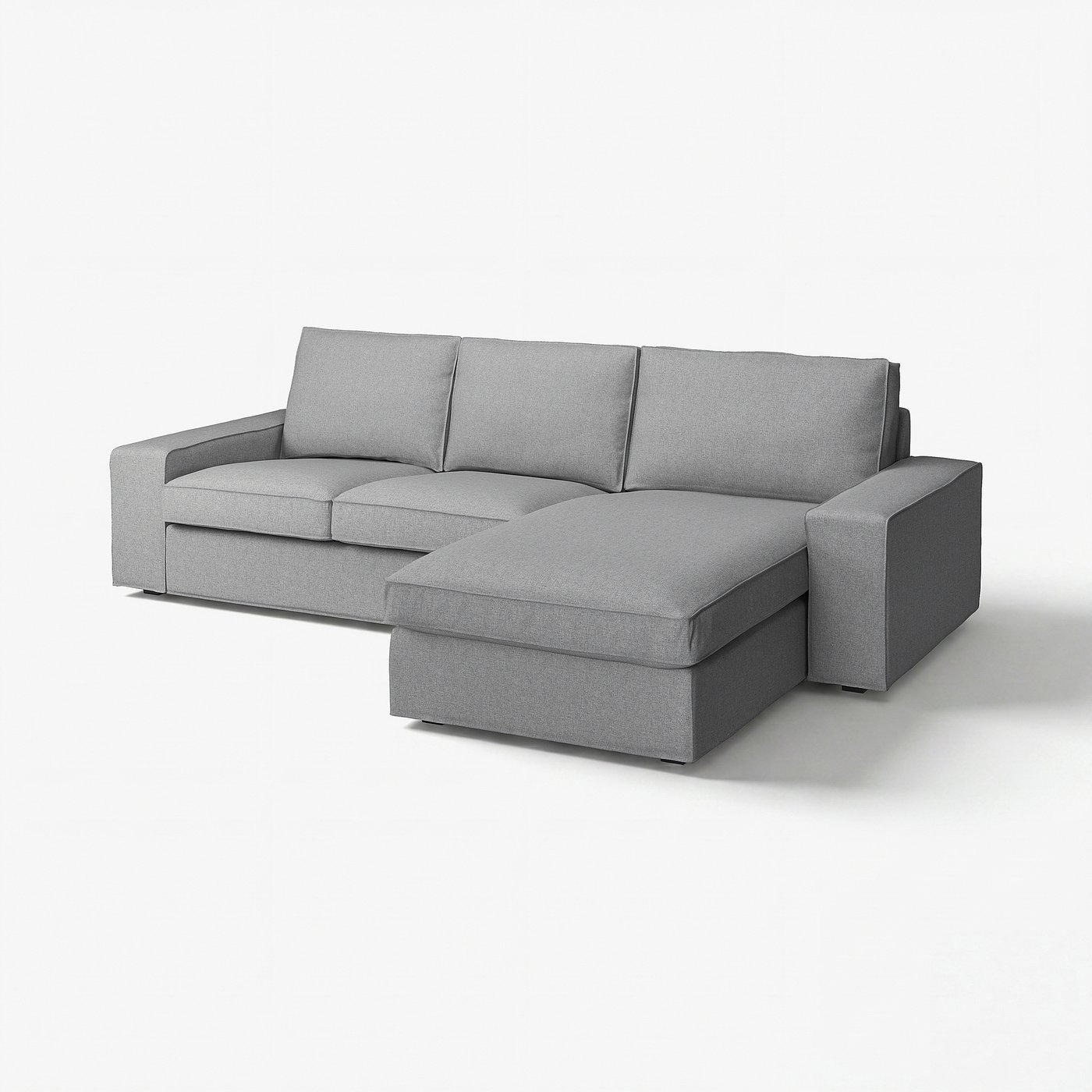 KIVIK 3-seat sofa with chaise longue, Tibbleby beige/grey