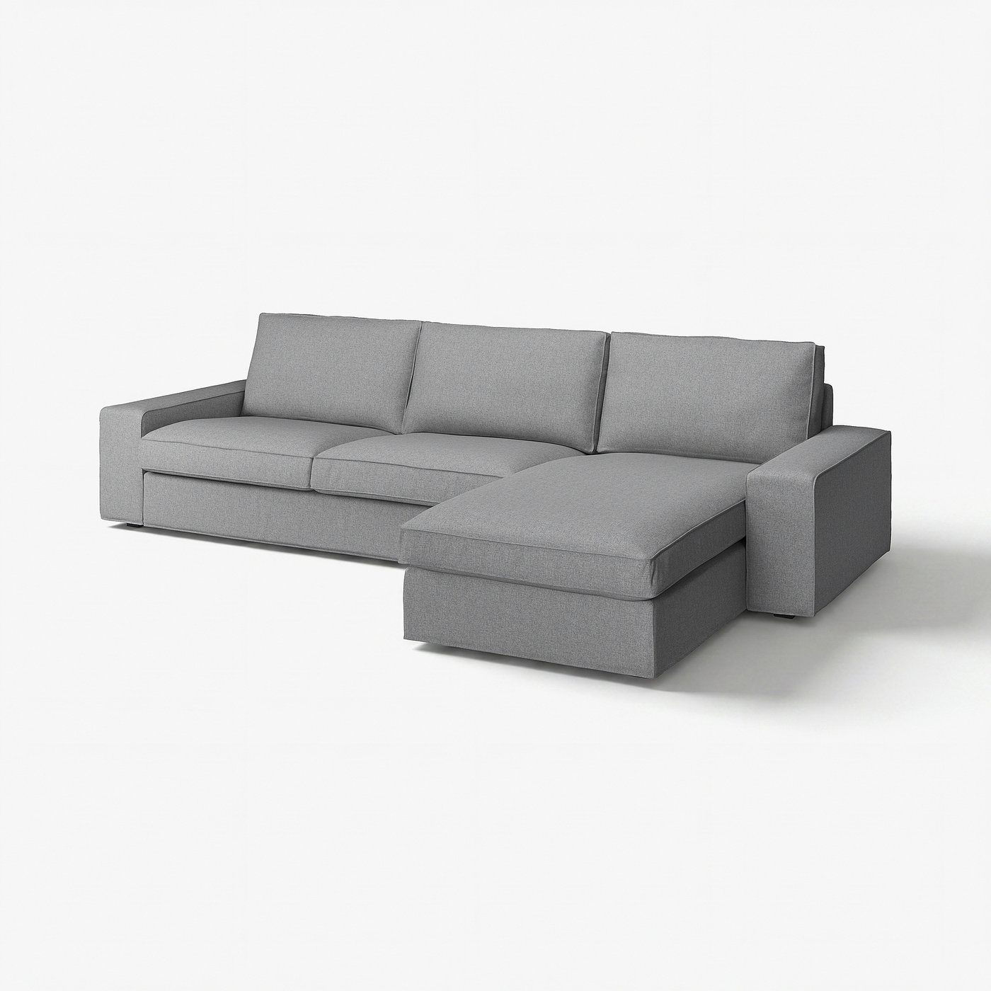 KIVIK 4-seat sofa with chaise longue, Tibbleby beige/grey