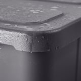 KLÄMTARE Box with lid, in/outdoor, dark grey, 58x45x30 cm