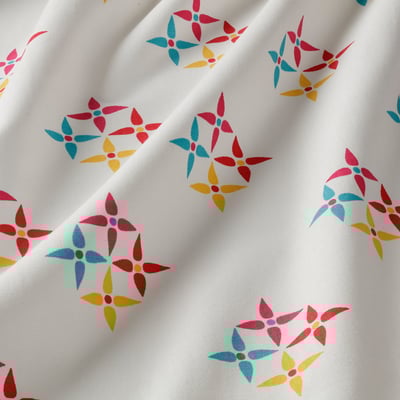 KLIBBARV Curtains, 1 pair, white printed/with tab top, 150x150 cm