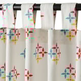 KLIBBARV Curtains, 1 pair, white printed/with tab top, 150x150 cm
