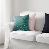 KLIBBARV Cushion, green/printed, 40x40 cm