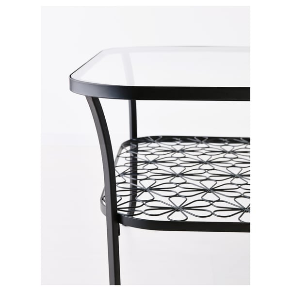KLINGSBO Coffee table, black/clear glass, 116x78 cm