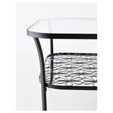 KLINGSBO Coffee table, black/clear glass, 116x78 cm